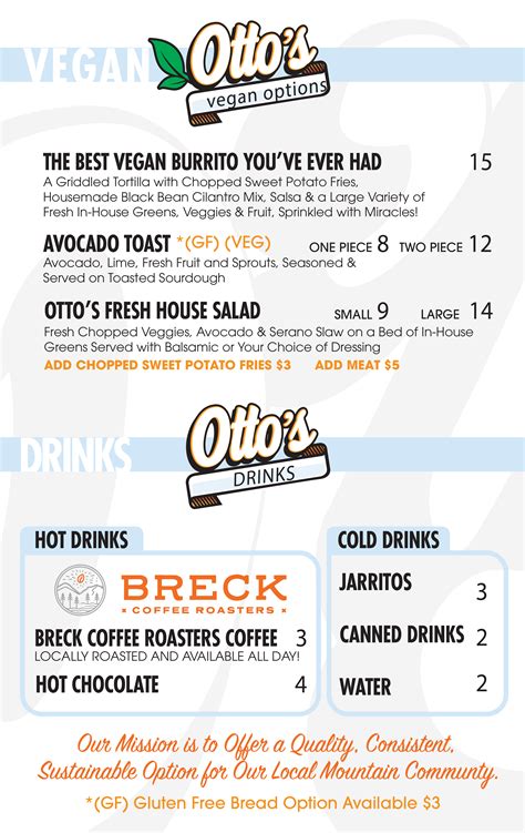 Full Menu – Eat at Otto's