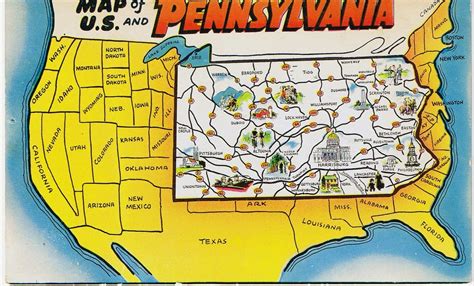 Vintage Postcards State Map Postcard by heritagepostcards