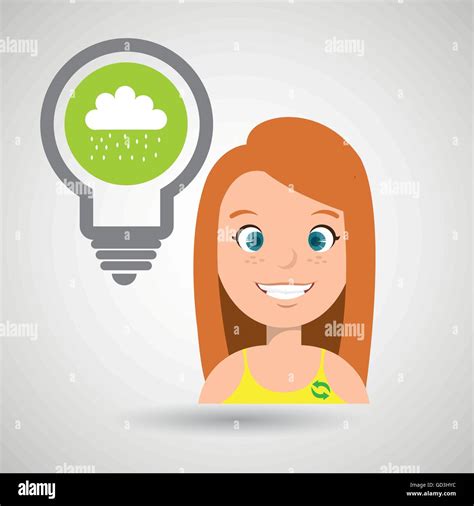 La mujer y el medio ambiente aislado el diseño de iconos Imagen Vector de stock - Alamy