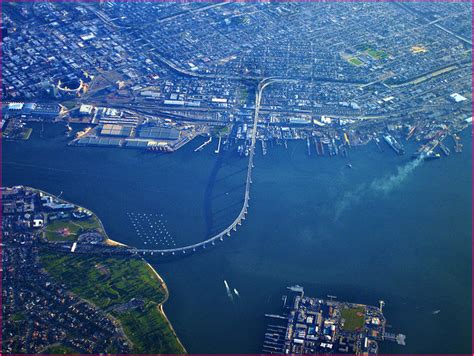 Aerial view of the Coronado Bridge : sandiego