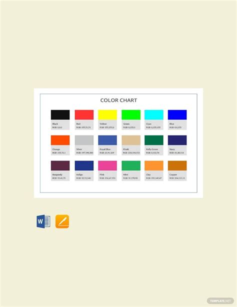 Color Chart Template in Word, Pages, PDF - Download | Template.net