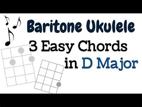 Easy D Major Progression for BARITONE UKULELE - D, G, A7 chords - YouTube