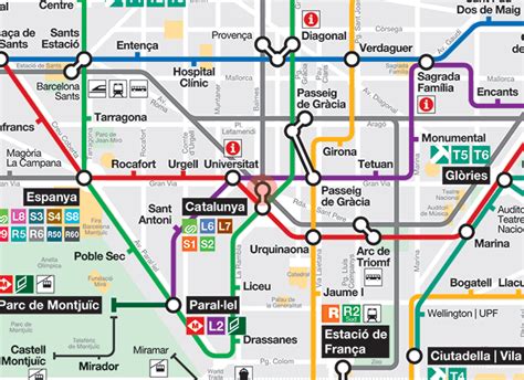 Barcelona - Placa Catalunya station map - Barcelona metro