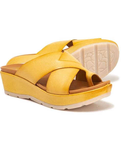 Kork-Ease Baja Sport Wedge Sandals in Yellow | Lyst