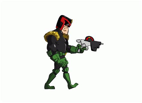 Judge Dredd Tweened Walk Cycle : r/animation