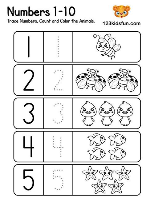 Free Preschool & Kindergarten Math Worksheets | 123 Kids Fun Apps Kindergarten Math Worksheets ...