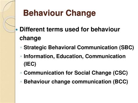 Behaviour change