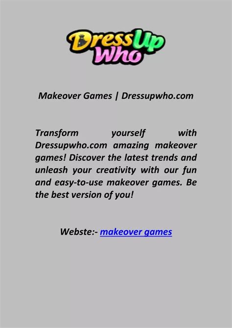 PPT - Makeover Games Dressupwhocom PowerPoint Presentation, free ...