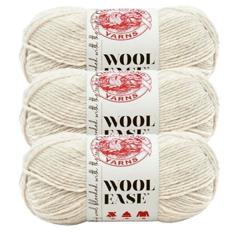 Lion Brand Yarn Wool-Ease Natural Heather Wool Blend Medium Acrylic ...