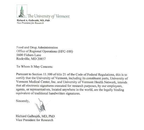 Electronic Signature Policy | The University of Vermont