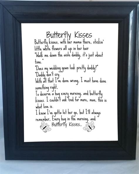 Butterfly Kisses/Song Lyrics/Art for Dad/Father's Day