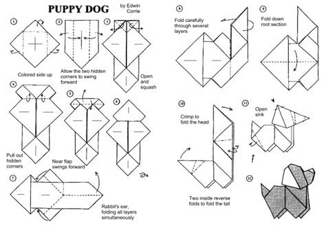 Origami Puppy | Origami animals, Origami diagrams, Kids origami