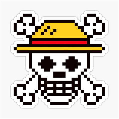 "One Piece Straw Hat Pirates Mark Pixel Art" Sticker for Sale by kamilahyo | Redbubble