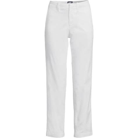 Lands' End Women's Petite Mid Rise Classic Straight Leg Chino Ankle ...