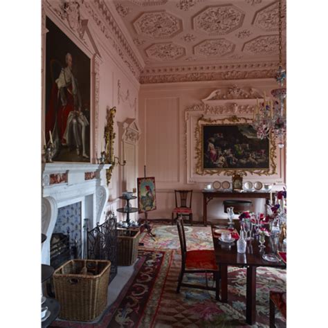 Dumfries House Interior view of the dining room with its richly caved decoration and its Palmyra ...