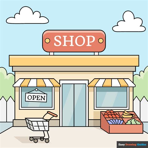 How to Draw a Shop - Really Easy Drawing Tutorial