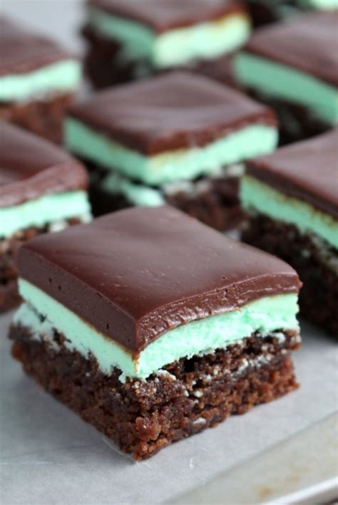 Mint Brownies with Chocolate Ganache - Chocolate with Grace