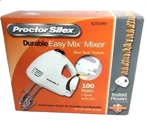 HAND MIXER PROCTOR Silex Easy Mix Mixer Bowl Rest - 5 Speed - Wht $29. ...