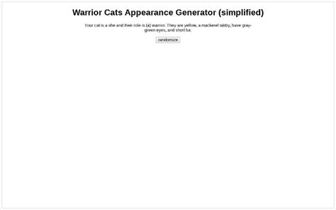 Warrior Cats Appearance Generator (simplified)