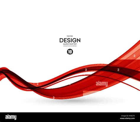 Abstract smooth color wave vector. Curve flow red motion Stock Vector Art & Illustration, Vector ...