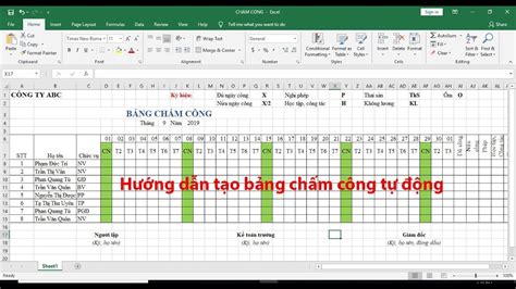 Tạo bảng chấm công tự động trong excel, | Hướng dẫn chi tiết cách tạo ...