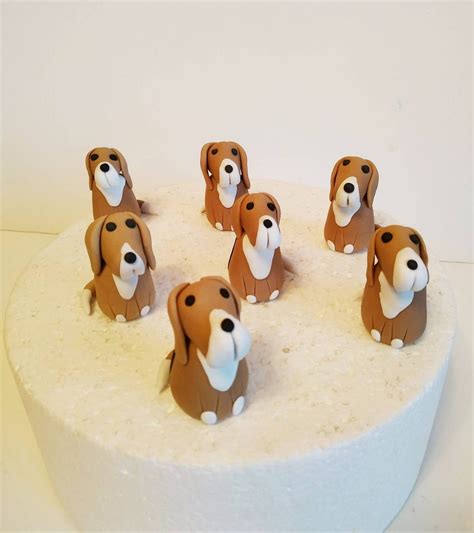 Pet dog fondant cake toppers 7 pcs | Etsy