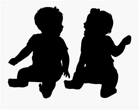 Twin Baby Silhouette , Free Transparent Clipart - ClipartKey