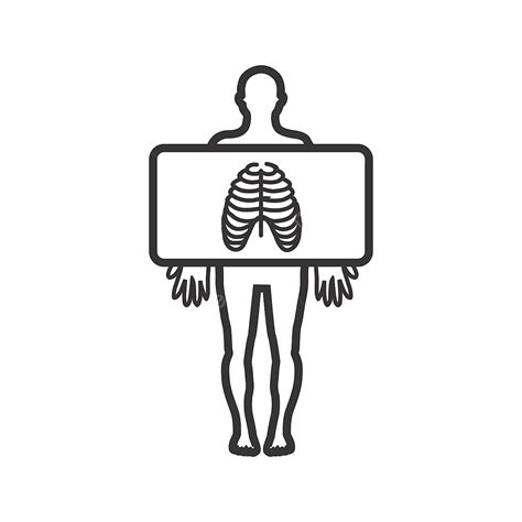 Chest X Ray Line Black Icon Person Skeleton X Ray Png And Vector | My ...