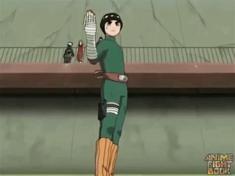 Naruto Gif Rock Lee - Rock lee of team gai this is during the battle with gaara were he uses ...