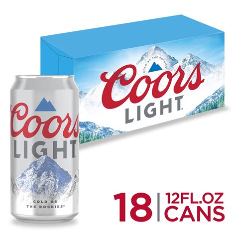 Coors Light Beer, Light Lager Beer, 18 Pack Beer, 12 FL OZ Cans, 4.2% ABV - Walmart.com ...