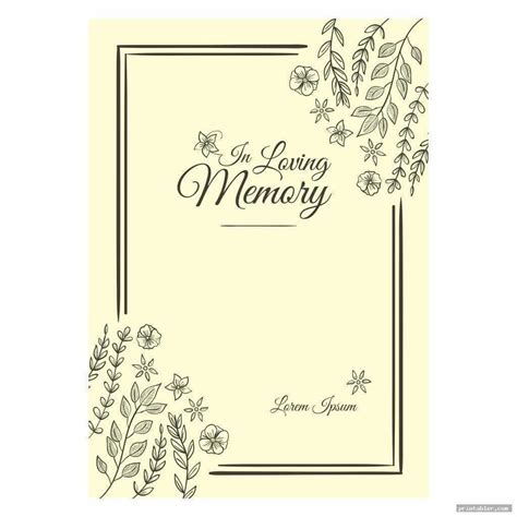 Funeral Memory Cards Templates Printable – Printabler in In Memory Cards Templates – Ideas ...