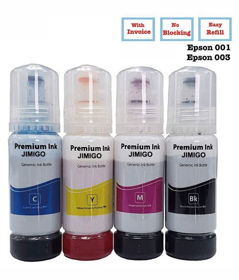 JIMIGO INK FOR EPSON L3116 Multicolor Pack of 4 Ink bottle for Refill ...