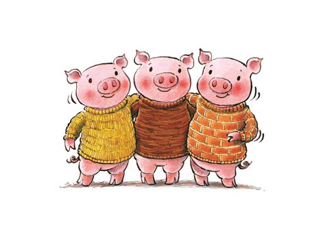 A4 Giclée Art Print of the Three Little Pigs. Printed on 310gsm ...