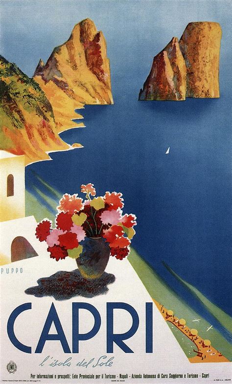 Capri 1952 - Italy, Italian vintage old repro travel poster | eBay