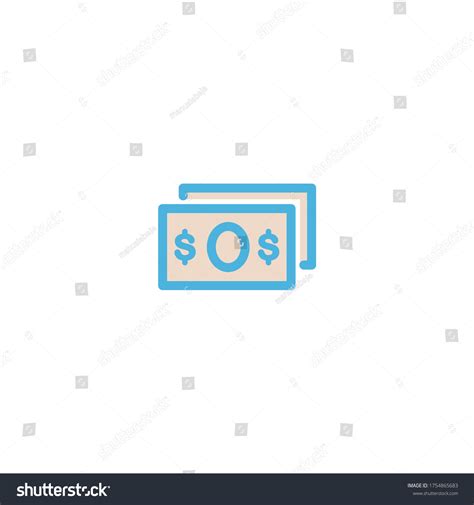 Cash Money Icon Flat Vector Logo Stock Vector (Royalty Free) 1754865683 ...