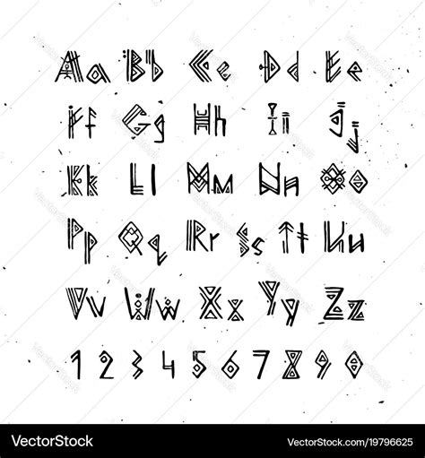 Old norse scandinavian font runic alphabet Vector Image