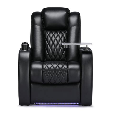 Ebern Designs Leather Home Theater Seating with Cup Holder & Reviews | Wayfair