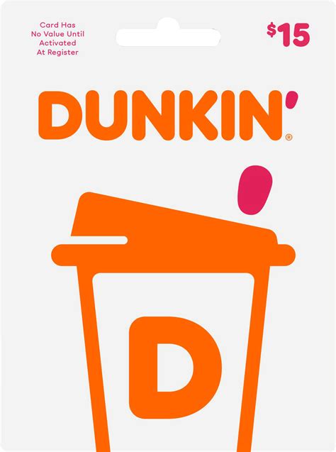 Dunkin' Donuts $15 Gift Card DUNKIN DONUTS BIG COFFEE CUP $ - Best Buy