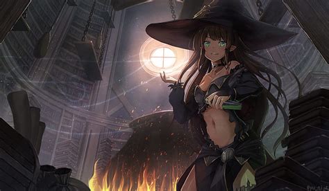 HD wallpaper: anime, anime girls, hat, witch, witch hat, fantasy girl | Wallpaper Flare