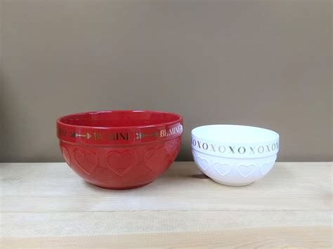 Martha Stewart Collection Ceramic Valentine's Day Mixing Bowls, 2 Piece Set 689439536757 | eBay