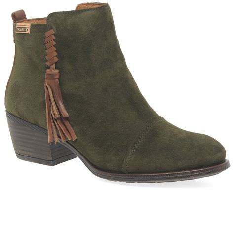 Lyst - Pikolinos Baqueira Suede Womens Ankle Boots in Green