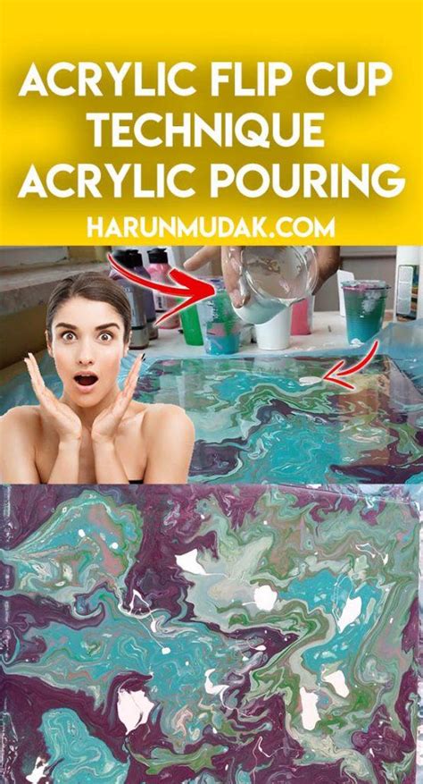 Story Of Acrylic Flip Cup Technique Try - Acrylic Pouring - HARUNMUDAK