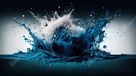 Water Splash Effect Blue Powerpoint Background For Free Download - Slidesdocs