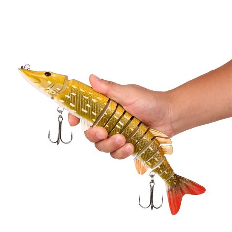 12" 13 segement Pike Muskie Lures 218g Multi jointed Fishing Lure Isca ...