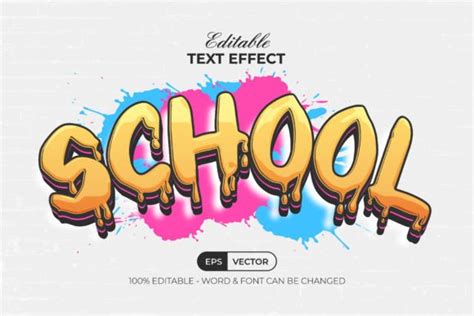 School Graffiti Text Effect Style Graphic by Mockmenot · Creative Fabrica