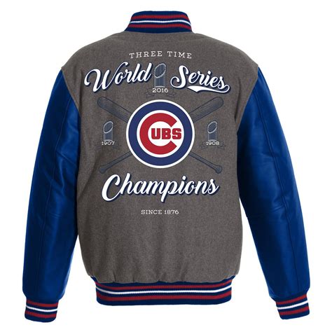 Chicago Cubs 2016 World Series Champions Wool and Faux Leather Jacket ...