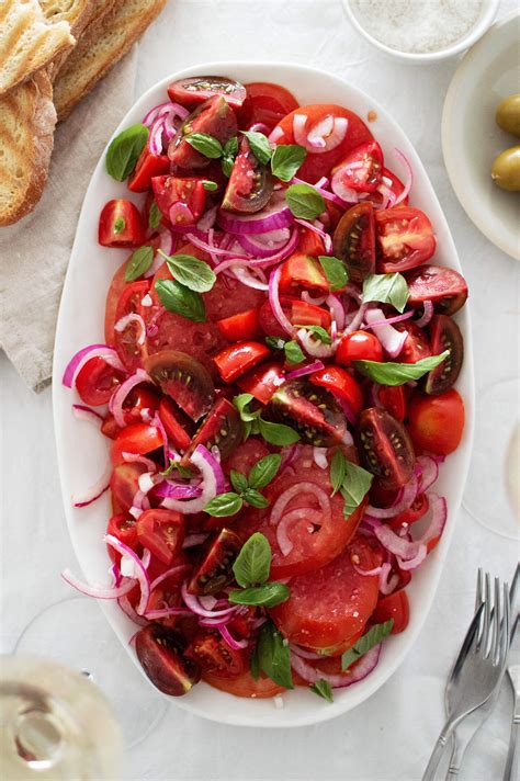 Summer tomato salad with balsamic red onion - Sugar Salted