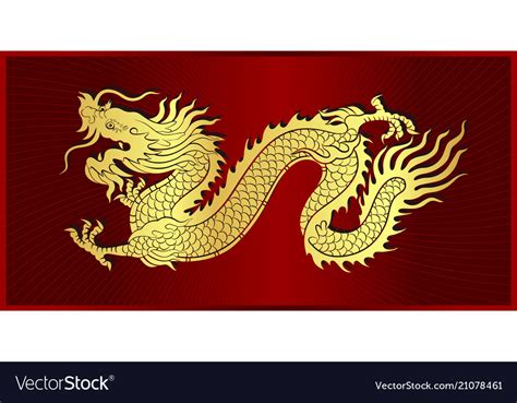 Gold of chinese dragon crawling Royalty Free Vector Image