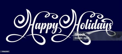 Happy Holidays Text Stock Illustration - Download Image Now - Happy ...