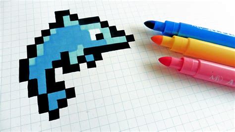 Handmade Pixel Art - How To Draw a Dophin #pixelart | Neat Game ...